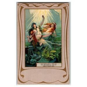Raphael Tuck Rhinegold Mermaids Fantasy Wagner Opera Art Nouveau Postcard